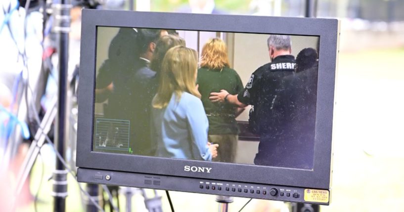 A CBS camera feed shows Colt Gray during his hearing at the Barrow County Courthouse where a bond hearing is being held for school shooting suspect Colt Gray on September 6, 2024 in Winder, Georgia.