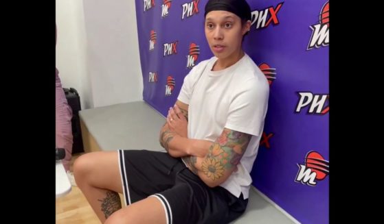 This X screen shot shows Phoenix Mercury center Brittany Griner speaking to reporters after her 2024 season had ended.