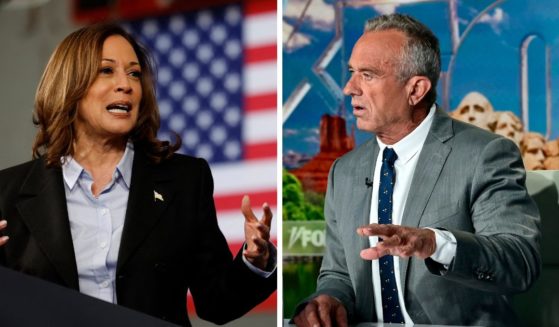 Robert F. Kennedy Jr., right, spoke to Chris Cuomo on Sept. 3 and identified several reasons why Vice President Kamala Harris, left, is a terrible choice for the Democratic ticket in November.