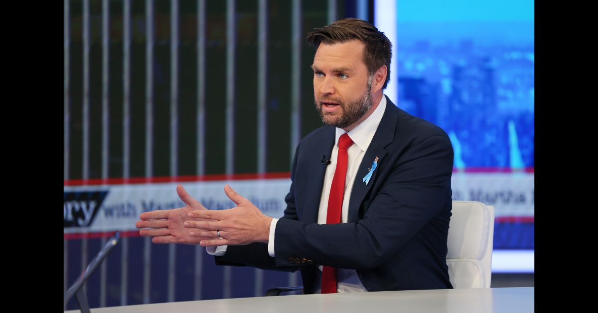 Republican vice presidential nominee, U.S. Senator J.D. Vance (R-OH) visits "The Story with Martha MacCallum" at Fox News Channel Studios on September 11, 2024 in New York City.