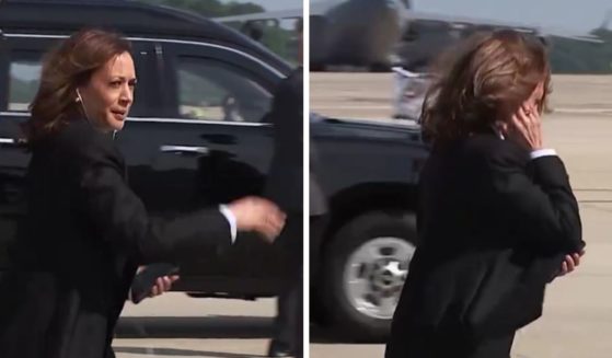 These X screen shots show Vice President Kamala Harris as she prepares to depart Joint Base Andrews.