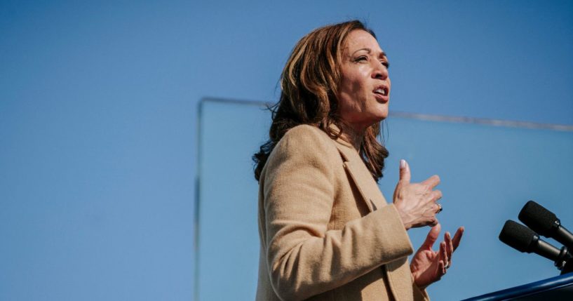 Democratic presidential nominee, U.S. Vice President Kamala Harris, made a campaign stop at the Throwback Brewery on September 4, 2024 in North Hampton, New Hampshire.