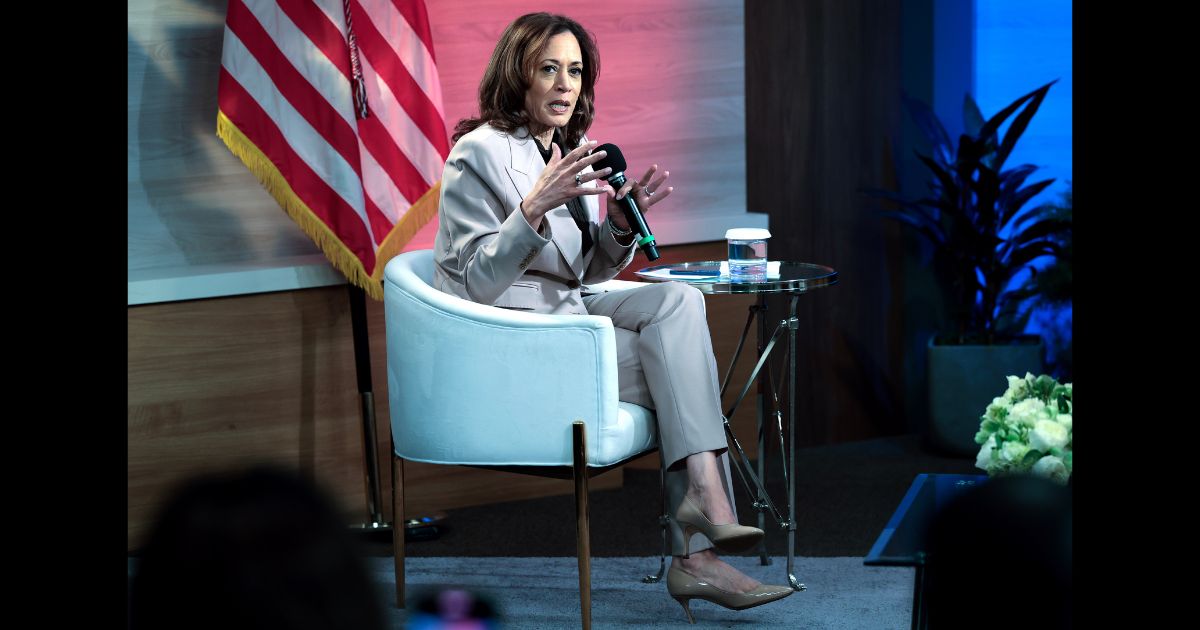 Democratic presidential nominee, U.S. Vice President Kamala Harris answers questions during a moderated conversation with members of the National Association of Black Journalists hosted by WHYY September 17, 2024 in Philadelphia, Pennsylvania.