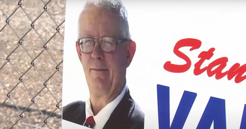 This YouTube screen shot shows a campaign sign for Stanley Vaughan, who is running as a Republican for Las Vegas Assembly District 20. He was reportedly attacked by a knife-wielder on Aug. 29.