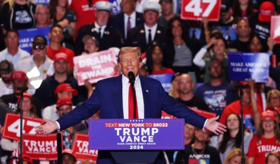 Republican presidential nominee, former U.S. President Donald Trump speaks during a campaign rally at Nassau Veterans Memorial Coliseum on September 18, 2024 in Uniondale, New York.