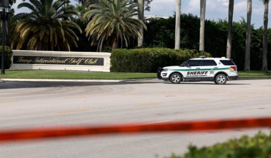 Law enforcement secures the area around Trump International Golf Club after an apparent assassination attempt of former President Donald Trump on September 15, 2024 in West Palm Beach, Florida.