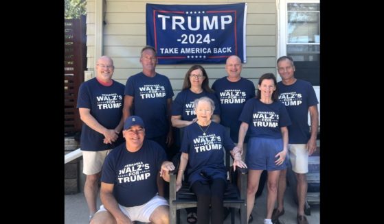 This X screen shot shows the family of Minnesota Gov. and Democratic vice presidential nominee Tim Walz, who are actually supporting the GOP presidential candidate, former President Donald Trump.