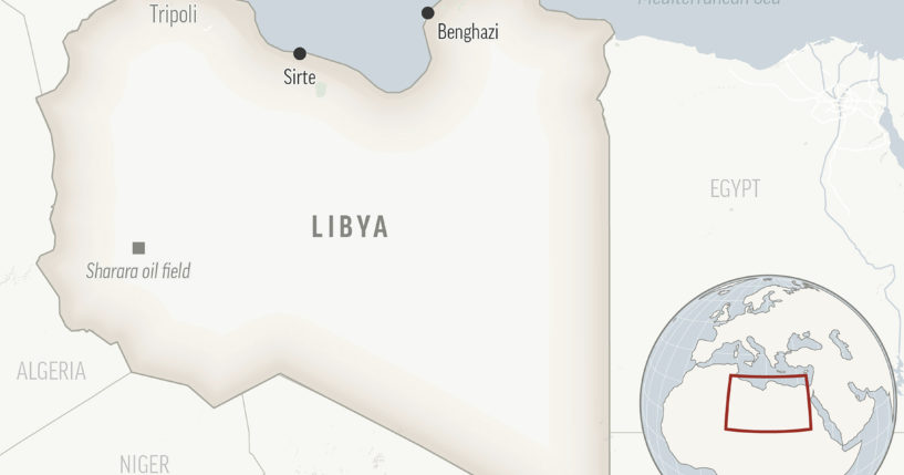 This is a locator map for Libya with its capital, Tripoli.