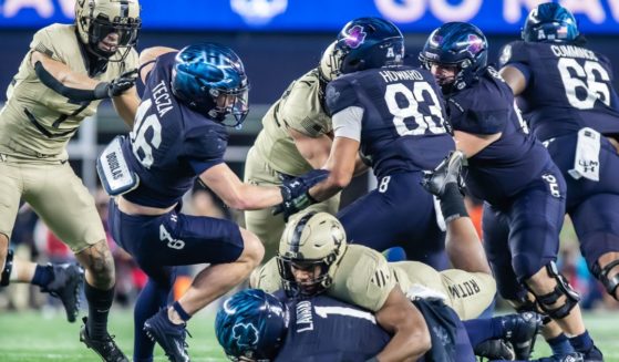 The Army Black Knights and the Navy Midshipmen play their annual rivalry game at Gillette Stadium in Foxborough, Massachusetts, on Dec. 9, 2023.