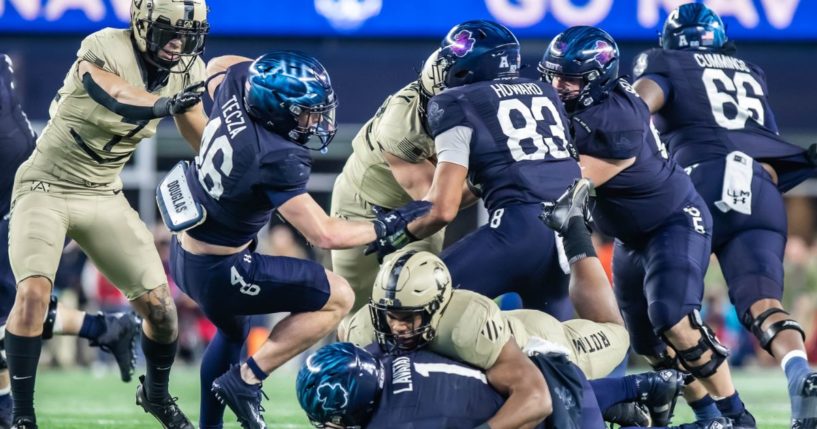 The Army Black Knights and the Navy Midshipmen play their annual rivalry game at Gillette Stadium in Foxborough, Massachusetts, on Dec. 9, 2023.