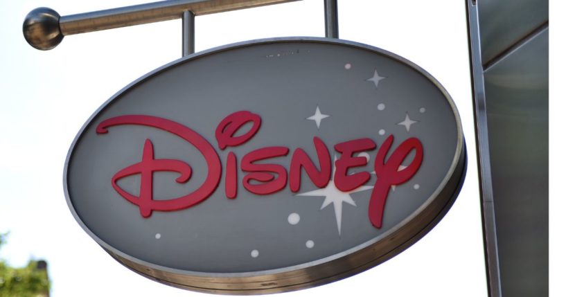 A Disney store sign hangs on Oxford Street in London, England, on June 11, 2018.