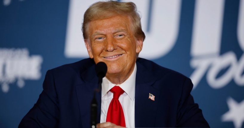 Former President Donald Trump speaks during a roundtable discussion during a campaign stop in Drexel Hill, Pennsylvania, on Tuesday.