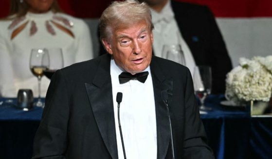 Former President Donald Trump speaks during the 79th Annual Alfred E. Smith Memorial Foundation Dinner in New York City on Thursday.