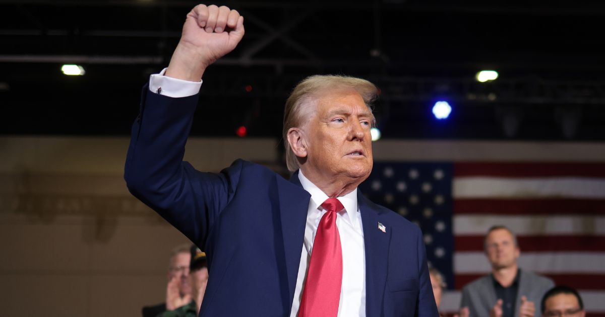 Former President Donald Trump speaks during a town hall campaign event in Lancaster, Pennsylvania, on Sunday.