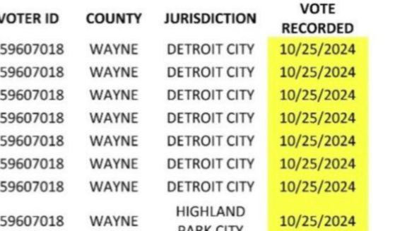 Matthew DePerno, the 2022 GOP nominee for Michigan's attorney general, posted a list of votes already cast in Michigan, which showed the same voter ID being used for multiple ballots.