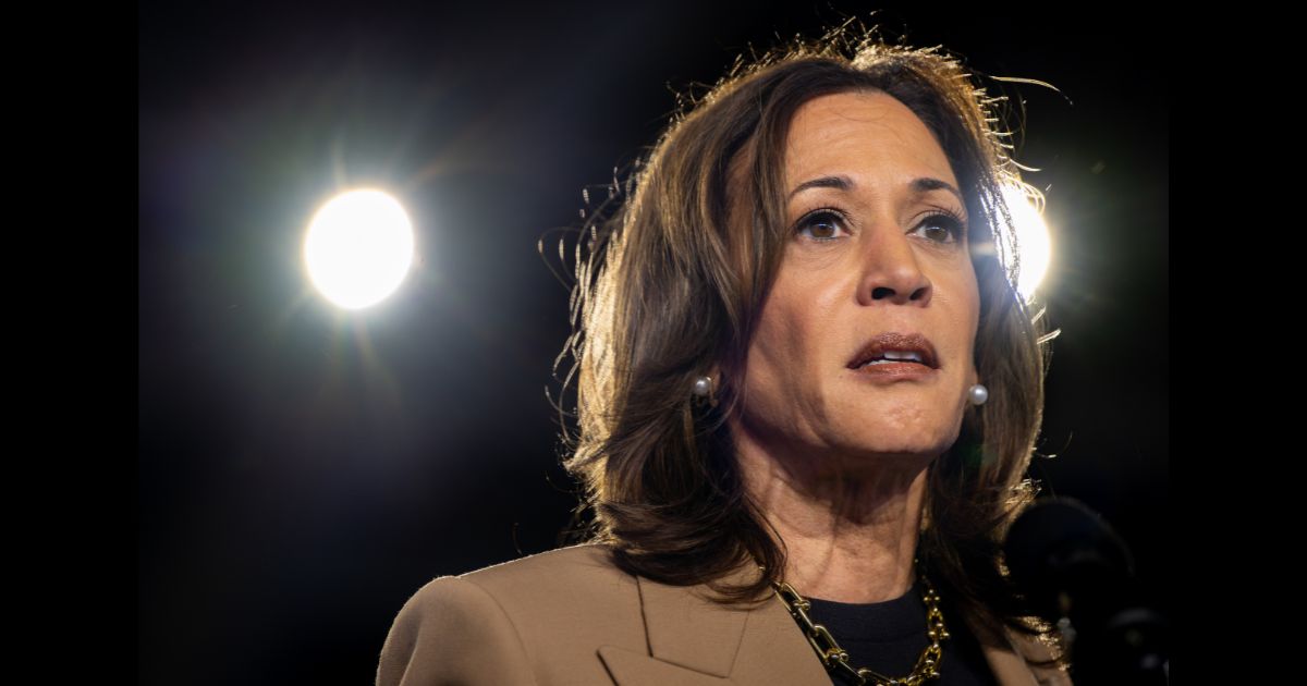 Vice President Kamala Harris speaking at a campaign rally in Chandler, Arizona, in October of 2024.