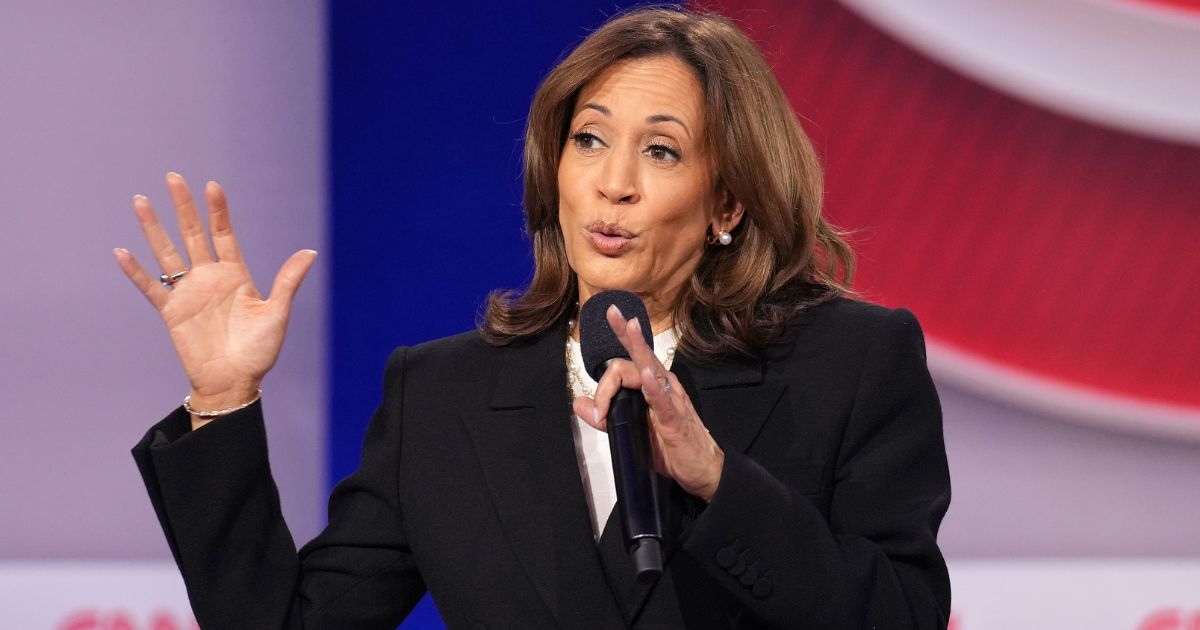 Vice President Kamala Harris speaks at a CNN Presidential Town Hall in Aston, Pennsylvania, on Wednesday.