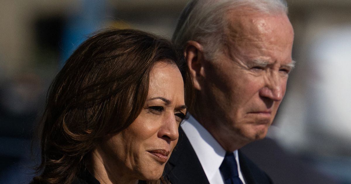 Vice President Kamala Harris, left, and President Joe Biden attend a wreath-laying ceremony at the Pentagon in Washington, D.C., on Sept. 11.