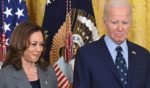 Vice President Kamala Harris, left, and President Joe Biden, right, attend an event in the East Room of the White House in Washington, D.C., on Sept. 26.