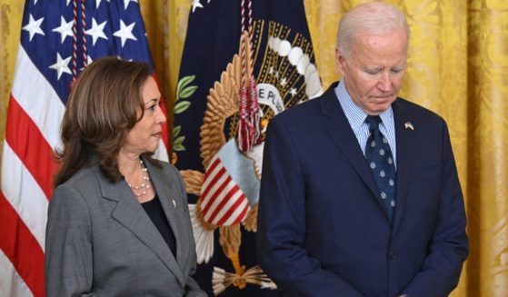 President Joe Biden and Vice President Kamala Harris attend an event on gun violence in the East Room of the White House in Washington, D.C., on Sept. 26.