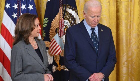 Vice President Kamala Harris, left, and President Joe Biden, right, attend an event in the East Room of the White House in Washington, D.C., on Sept. 26.