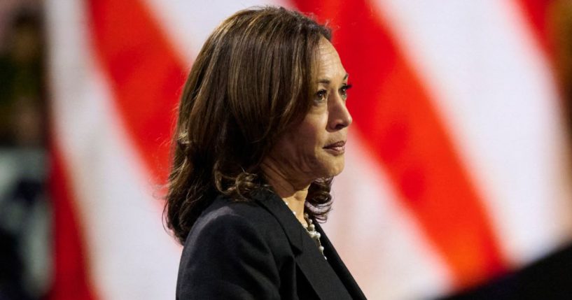 Vice President and Democratic presidential candidate Kamala Harris speaks at a campaign event in Erie, Pennsylvania, Monday.