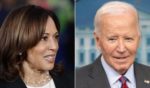 President Joe Biden, right, showed up at a White House news briefing Friday, where he insisted that Vice President Kamala Harris, left, played a vital role in all his administration's actions.