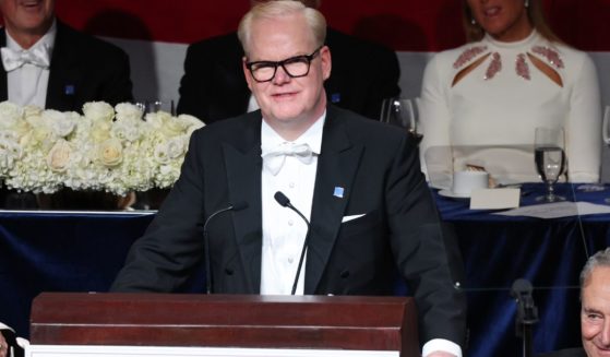 Comedian Jim Gaffigan speaks during the annual Alfred E. Smith Foundation Dinner in New York City on Thursday.