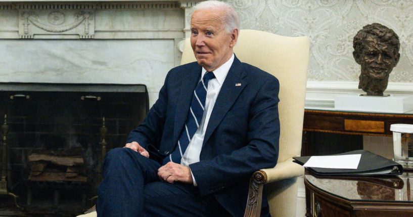 President Joe Biden holds a bilateral meeting with Cypriot President Nikos Christodoulides in the Oval Office of the White House in Washington, D.C., on Wednesday.