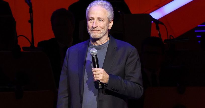 Jon Stewart performs onstage during the 17th Annual Stand Up For Heroes Benefit in New York City on Nov. 6, 2023.