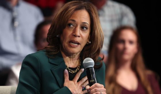 Vice President Kamala Harris speaks during a campaign event in Brookfield, Wisconsin, on Monday.