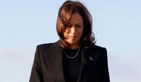 Vice President Kamala Harris walks to board Air Force Two as she departs for New York at Joint Base Andrews, Maryland, on Monday.