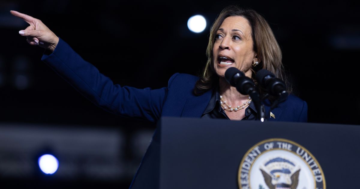 Vice President Kamala Harris speaks during a rally in Green Bay, Wisconsin, on Thursday.