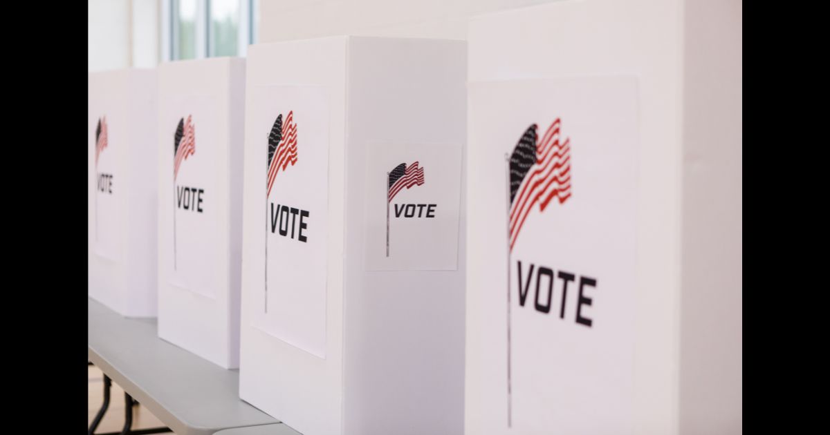 Voting booths used in a U.S. election.