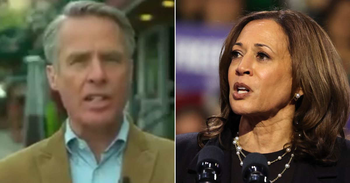 ABC correspondent Terry Moran set the record straight after Democratic presidential nominee Vice President Kamala Harris, right, implied there was something wrong with former President Donald Trump after a campaign appearance was cut short by medical emergencies in the audience.