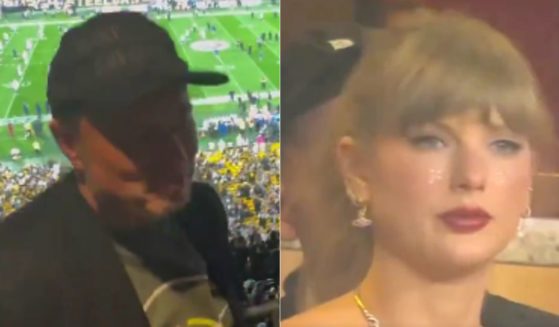 Socially media users are pointing out the difference between the coverage of Elon Musk, left, attending a Sunday night NFL game, and Taylor Swift, right, attending a Monday night NFL game.