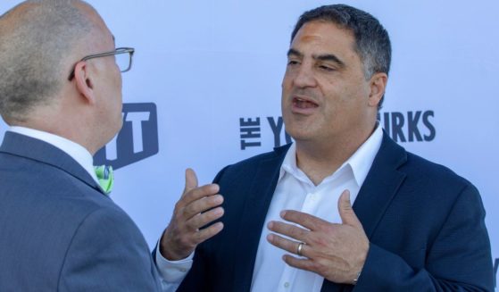 Jim Obergefell and Cenk Uygur attends the Watchdog Correspondents Preamble Party on April 27, 2019 in Washington, DC.