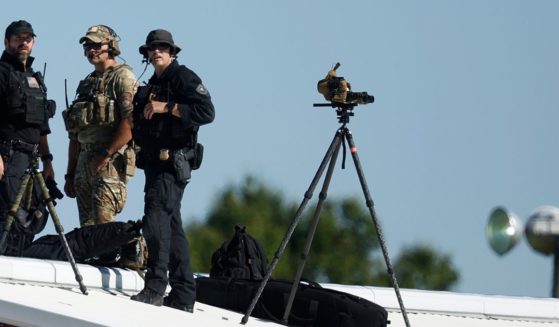 U.S. Secret Service counter snipers are on guard during a campaign rally with Republican presidential nominee, former President Donald Trump at the Butler Farm Show grounds on October 05, 2024 in Butler, Pennsylvania. This is the first time that Trump has returned to Butler since he was injured at the same location during an attempted assassination on July 13.