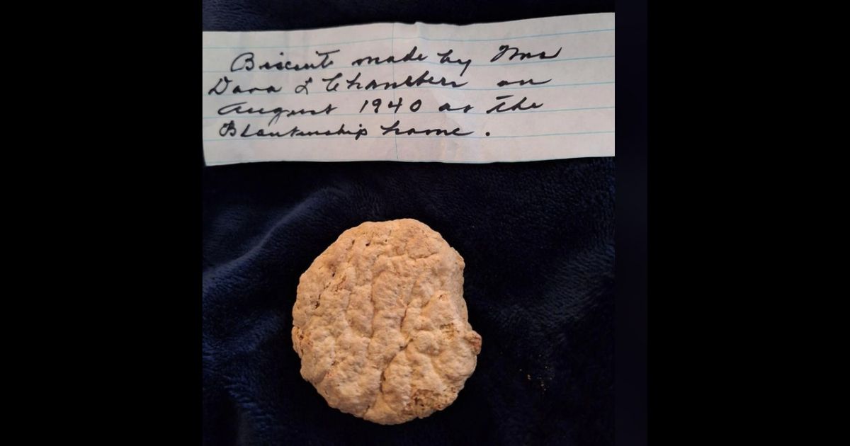 Family Finds Old Biscuit Cleaning Out Late Grandmother’s Freezer, Note Reveals Importance of the 1940s Creation