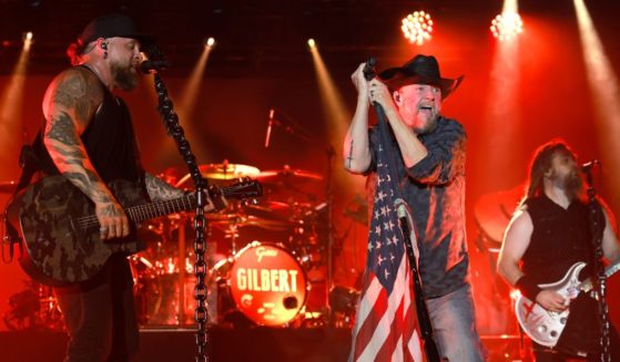 Brantley Gilbert and Colt Ford perform at Brantley Gilbert's World's Largest Album Release Party on September 13, 2024 in Nashville, Tennessee.