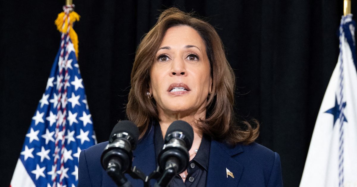 Democratic presidential candidate US Vice President Kamala Harris speaks about the killing of Hamas leader Yahya Sinwar during a statement to the press at the University of Wisconsin - Milwaukee in Milwaukee, Wisconsin, on October 17, 2024.