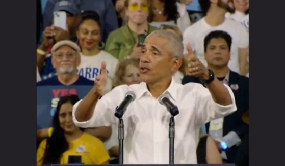 Former President Barack Obama stumping for Vice President Kamala Harris.