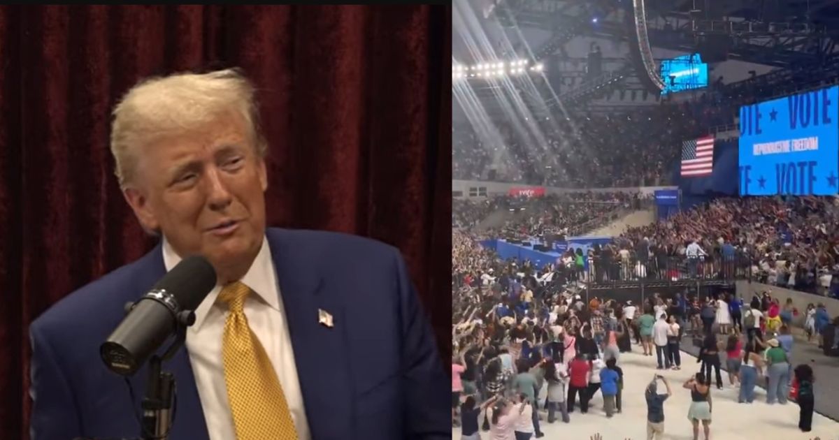 Democrats Brag About ‘30,000 People’ Who Showed Up at Kamala Rally – Now Look at the Numbers on Trump’s Joe Rogan Appearance