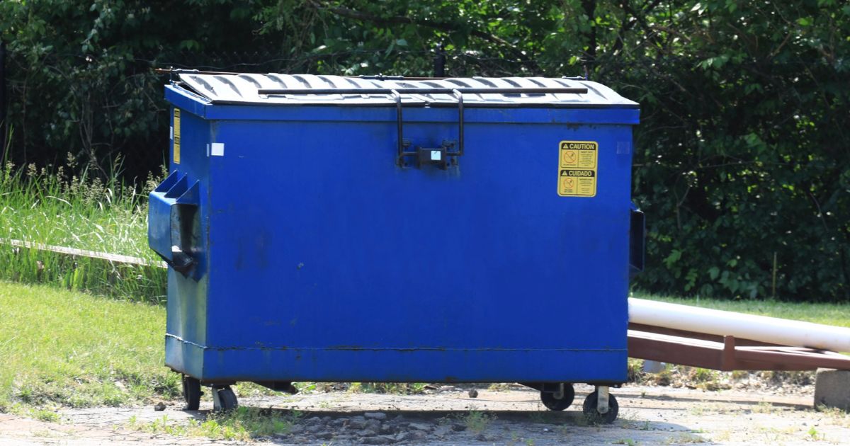 Stock photograph of a dumpster.