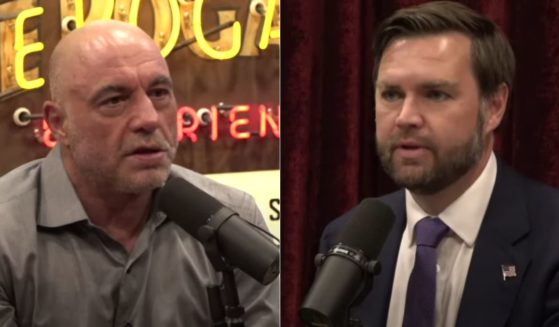 On Wednesday, Sen. J.D. Vance, right, sat down with podcaster Joe Rogan, left, to discuss a variety of topics, including the pandemic and COVID-19 vaccine.