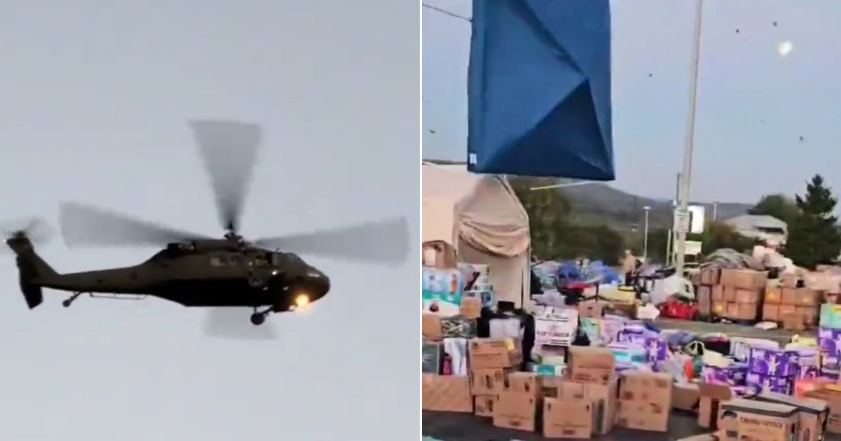 Watch: ‘Unmarked’ Helicopter Damages Helene Aid Cache, Volunteers Reportedly Injured