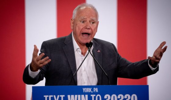 Minnesota Gov. Tim Walz speaks at a rally in York, Pennsylvania, on Oct. 2.