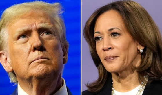 On Sunday, ABC News affiliate WNEP-TV in Scranton, Pennsylvania, "mistakenly" aired election results between former President Donald Trump, left, and Vice President Kamala Harris, right, while performing a station test.