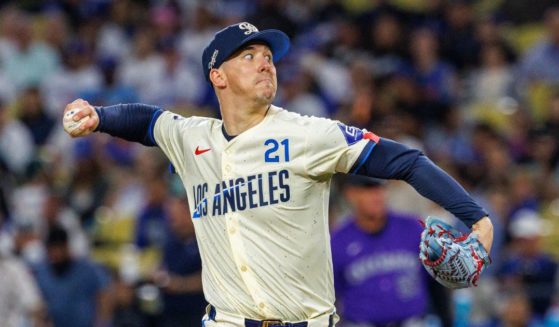 Los Angeles Dodgers pitcher Walker Buehler is seen in a file photo from Sept. 21 at Dodger Stadium in Los Angeles, California.