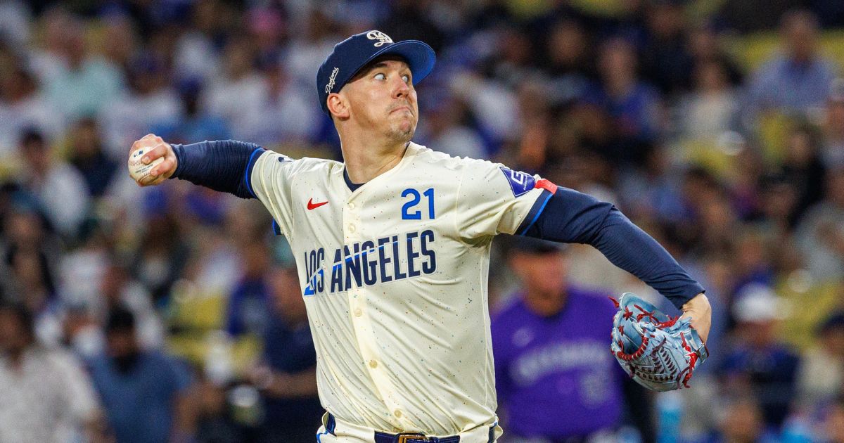 Los Angeles Dodgers pitcher Walker Buehler is seen in a file photo from Sept. 21 at Dodger Stadium in Los Angeles, California.